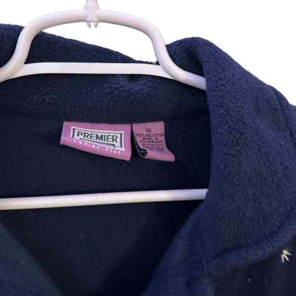 Premier Coat Womens 1X XL Navy Long Sleeve Christmas‎ Snowman Winter Coat - Picture 2 of 8